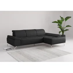 Ecksofa PLACES OF STYLE "Caluna", schwarz, B:280cm H:81cm T:174cm, Sofas, Inkl.Sitztiefenverstellung