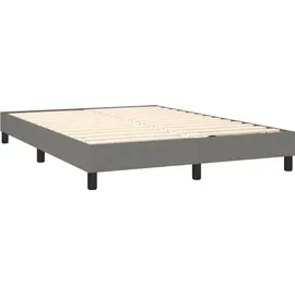 vidaXL Boxspringbett mit Matratze & LED Dunkelgrau 140x190 cm Stoff
