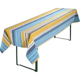 REDBEST Tischdecke Biertisch-Tischdecke, Baumwolle Streifen blau|gelb 110 cm x 260 cm