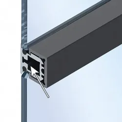 Cadro Glas-Mittelprofil Edelstahl Optik