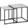 KADIMA DESIGN Marmor-Optik Beistelltisch Set, moderne Wohnzimmermöbel, robustes Metallgestell, 40x42,5x40 cm und 35x39,5x35 cm.