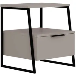 Nachttisch DECORTIE "PAL NACHTTISCH", hell mokka, B:45cm H:50cm T:40cm, Tische, Leichte Montage, Lagerung, Platzsparend
