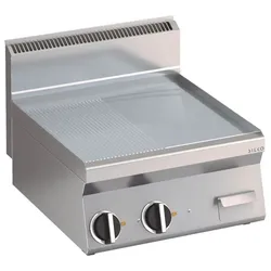 KBS Gastrotechnik KBS Elektro Grillplatte glatt aus Edelstahl Fläche 596X555mm 2 Heizzonen