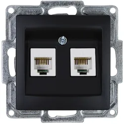 Gunsan 01283400157121 Visage Telefon Steckdose 2-fach CAT3 Schwarz
