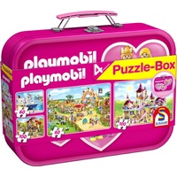 Schmidt Spiele Puzzle-Box pink - im Metallkoffer playmobil (56498)
