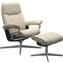 Stressless Relaxsessel STRESSLESS "Consul", beige (cream batick), B:82cm H:102cm T:72cm, Leder BATICK: BATICK ist ein leicht korrigiertes, durchgefärbtes und genarbtes Möbelleder, bei dem die meisten Unebenheiten und Spuren in der Regel entfernt wurden.