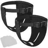 JVHLOV 2 Pack Hündinnen Läufigkeitshose, Wiederverwendbare Hundewindeln Hundehose, mit 6 Damenbinde Verstellbare Schutzhose, für Hündinnen Waschbare Schutzhose(S)