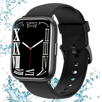 Smartwatch für Damen, 1,8 Zoll Smartwatch mit Herzfrequenz Schlafkalorien, IP68 wasserdichte Schwimmuhr  mit Mehr nützliche Funktionen - Schwarz