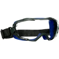 3M GoggleGear 6000 Vollsichtbrille, blauer Rahmen, Neoprenriemen, Scotchgard Antibeschlag-/Antikratz-Beschichtung (K&N), transparente Scheibe, GG6001NSGAF-BLU-EU