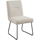 SetOne by Musterring Stuhl, Schwarz, Beige, Metall, Textil, Kufe, Rundrohr, 51.5x92.5x65 cm, Typenauswahl, stapelbar, Esszimmer, Stühle, Esszimmerstühle