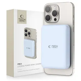 TECH-PROTECT LifeMag PB11 Powerbank 10000 mAh 15 W USB-C-Anschluss - blue + USB-C cable Powerbank Blau