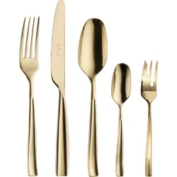 Besteck-Set PINTINOX "Infinito Treasure Gold", gold (goldfarben), 30 tlg., Edelstahl 18/0, Essbesteck-Sets, Optik Glänzend PVD Beschichtung