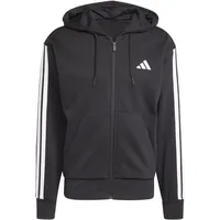 adidas Essentials 3-Streifen Fleece Reißverschlusspullover Black / White L