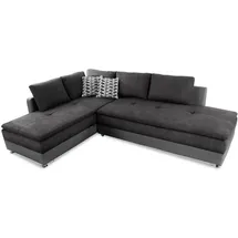 luma-home Eckcouch Kunstleder 4-Sitzer Grau