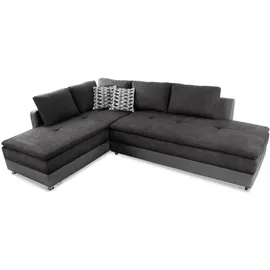 luma-home Eckcouch Kunstleder 4-Sitzer Grau