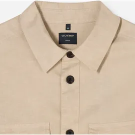 Olymp Hemdjacke Overshirt Beige XL