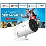 [Netflix-zertifizierter & Elektrischer Focus] Mini Beamer 4K Unterstützung mit WiFi & Bluetooth Projektor mit 210° drehbarer Stand, Automatische Trapezkorrektur, Staubfilter & Wärmeableitungssystem