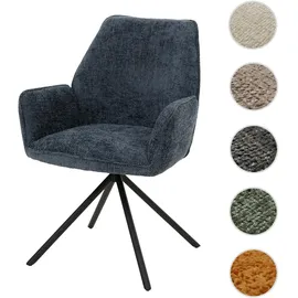 Mendler Esszimmerstuhl HWC-G67 Chenille dunkelblau