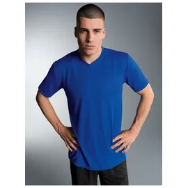 TRIGEMA T-Shirt "TRIGEMA V-Shirt COOLMAX", Jungen, Gr. S, blau (royal), Trikot, 100% Polyester (recycelt), lang, V-Ausschnitt, Shirts T-Shirt