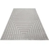Esprit Outdoorteppich ESPRIT "Carolina ESP-54227", grau (hellgrau), B:133cm H:6mm L:200cm, Polypropylen (PP), Teppiche, Outdoorteppich, mit Hoch-Tief-Effekt, modern, robust, pflegeleicht, Terrasse, Küche