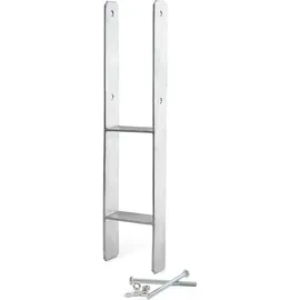 XPOtool Wiltec, Holzverbinder, Xpotool Pfostenträger feuerverzinkt 2 Stück H-anker Pfostenanker Pfostenschuh 2 Stk.)