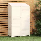 vidaXL Geräteschuppen Weiß 102x52x174,5 cm Massivholz Tanne