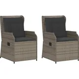 vidaXL Gartenbank 2 pcs 110 x 60 x 80 cm Grau