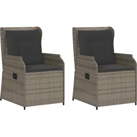 vidaXL Gartenbank 2 pcs 110 x 60 x 80 cm Grau