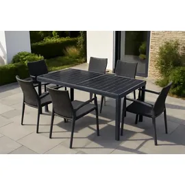 Jet-Line Gartentisch 218 x 110 x 78 cm Schwarz
