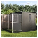 vidaXL Voliere mit Erweiterung Silbern 290x303x216 cm Stahl