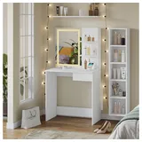 Vicco Schminktisch Dekos Weiß 75 cm mit LED-Spiegel und QI-Ladestation