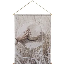 Chic Antique Leinwandbild Weizenfeld, H97 x L76 x B2 cm