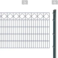 Arvotec Doppelstabmattenzaun ARVOTEC "EXCLUSIVE 100 zum Einbetonieren "Karo" mit Zierleiste", grau (anthrazit), H:100cm, Kunststoff, Stahl, Zaunelemente, Zaunhöhe 100 cm, Zaunlänge 2 - 60 m