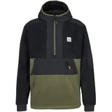 Passenger Woodland 2.0 Hooded 1/2 Zip Recycled Polar Fleece Schwarz L