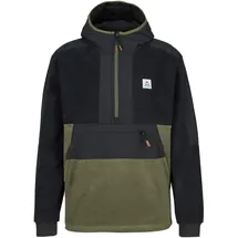 Passenger Woodland 2.0 Hooded 1/2 Zip Recycled Polar Fleece Schwarz L
