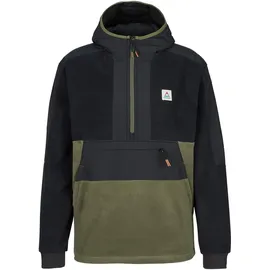 Passenger Woodland 2.0 Hooded 1/2 Zip Recycled Polar Fleece Schwarz L