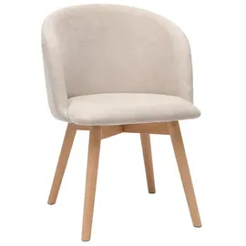 miliboo Skandinavische Stühle aus beigem Stoff mit Samteffekt und massivem Buchenholz (2er-set) Vanity