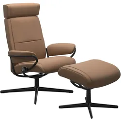 Stressless Sessel | Paris Cross Base Batick Latte Matt Schwarz Verstellbare Kopfstütze