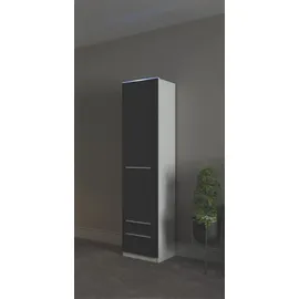 Priess Wäscheschrank Barcelona 48 x 193 x 36 cm Schwarz