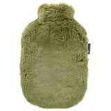 Fashy Wärmflasche mit Bezug aus hochwertigem Fellimitat, 2,0L