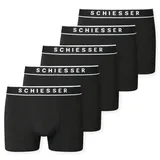 SCHIESSER Herren Boxershorts, 5er Pack - Serie "95/5", Unterhose, Logobund Schwarz XL