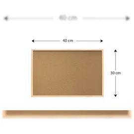 ALLboards Pinnwand mit Naturholzrahmen 30x40cm