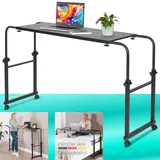 maxVitalis Über-Betttisch auf Rollen höhenverstellbar/breitenverstellbar, Overbed Table, Mobiler Schreibtisch, Pflegetisch, Laptoptisch, Bettbeistelltisch, Breite 119-190 cm & Höhe 78-120 cm