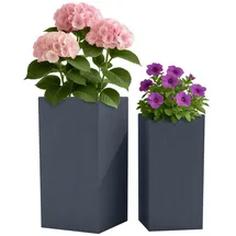 CLP Pflanzkübel groß 2er Set 40 x 40 x 40 cm Anthrazit
