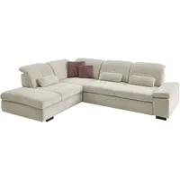 die planbar Ecksofa DIE PLANBAR "MP-IN16012 L-Form mit Federkern-Polsterung", beige (natur), B:312cm H:85cm T:260cm, 85% Polyester;15% Nylon, Sofas, Ecksofa, inkl. Sitztiefenverstellung, optional mit Funktionen
