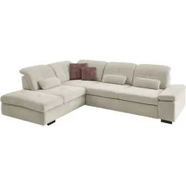 die planbar Ecksofa DIE PLANBAR "MP-IN16012 L-Form mit Federkern-Polsterung", beige (natur), B:312cm H:85cm T:260cm, 85% Polyester;15% Nylon, Sofas, Ecksofa, inkl. Sitztiefenverstellung, optional mit Funktionen