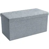 Intirilife Sitzwürfel Faltbare Sitzbank Leinen 78 x 38 x 38 cm Grau
