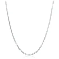 Kuzzoi Silberkette Herren Panzerkette Basic Fein 925 Silber silberfarben 60 cm