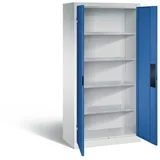 C+P CP Stahlschrank 8921-052 S10246 lichtgrau, enzianblau 93,0 x 50,0 x 195,0 cm, aufgebaut