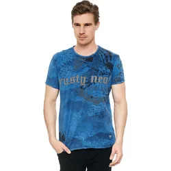 T-Shirt RUSTY NEAL Gr. XXL, blau Herren Shirts mit eindrucksvollem Print